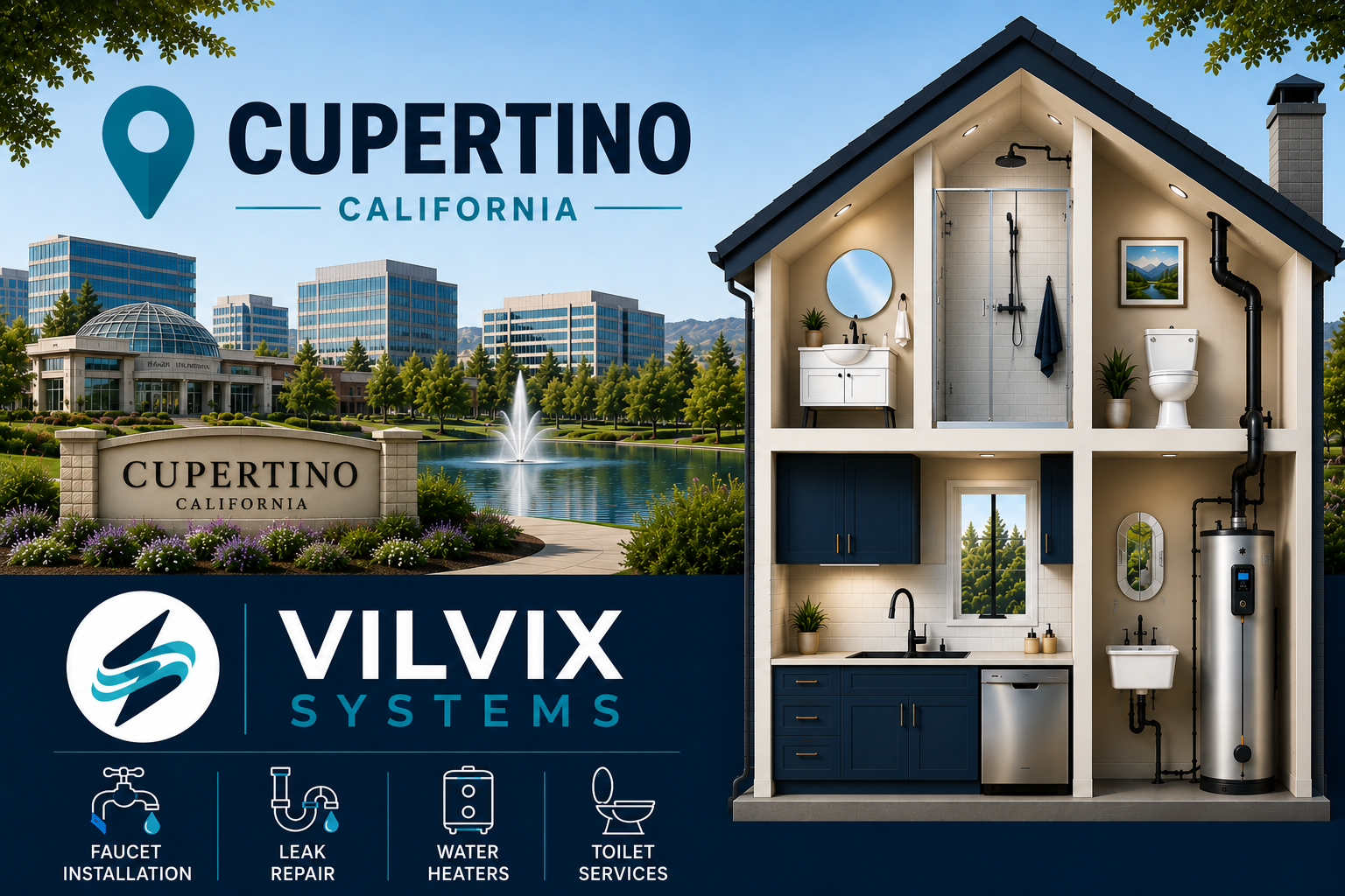 Plumbing Services in Cupertino, CA by VILVIX Systems