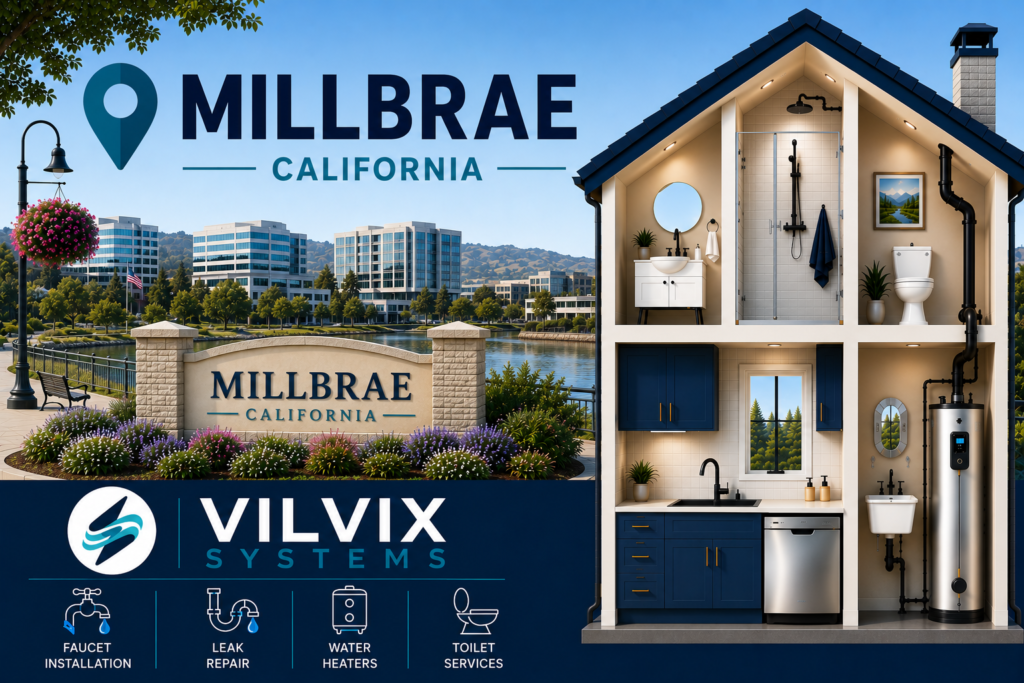 Plumbing services in Millbrae, CA – VILVIX Systems city service area