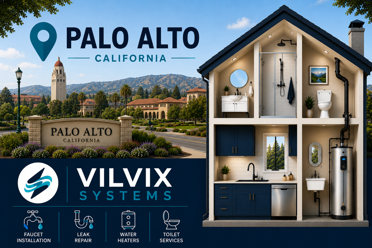 Plumbing Services in Palo Alto, CA by VILVIX Systems