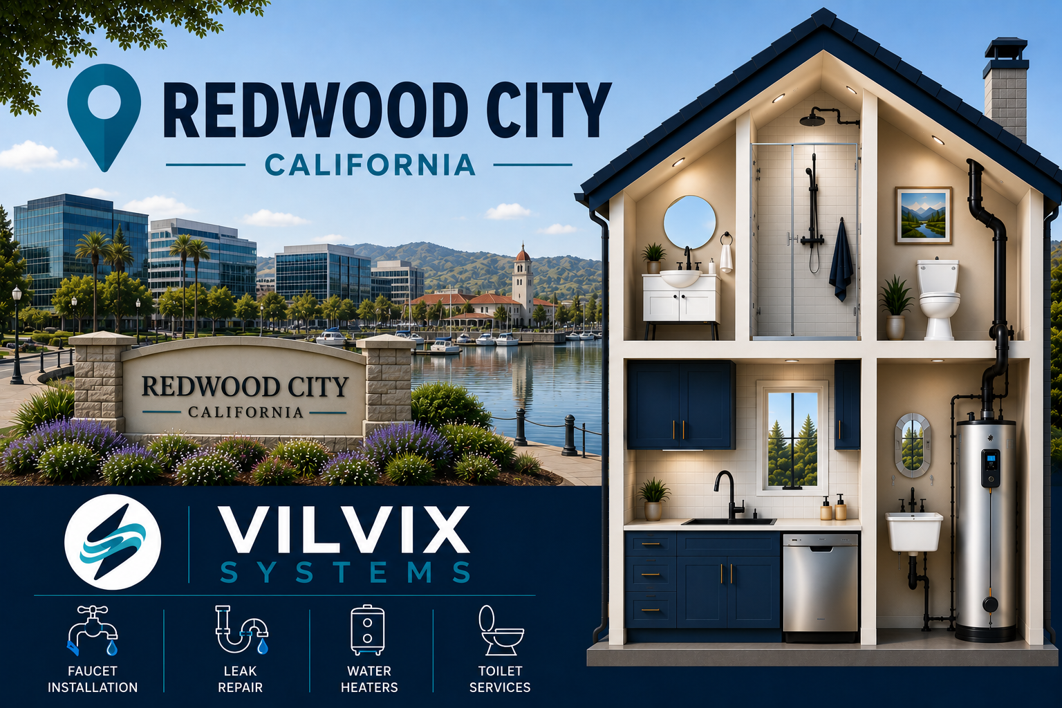 Plumbing Services in Redwood City, CA by VILVIX Systems