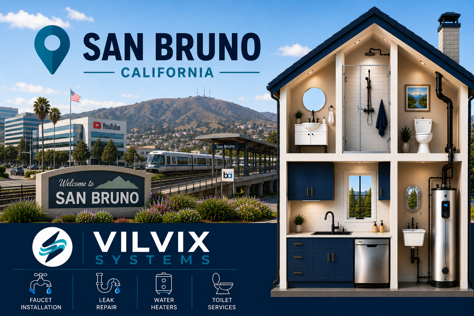 Plumbing Services in San Bruno, CA by VILVIX Systems
