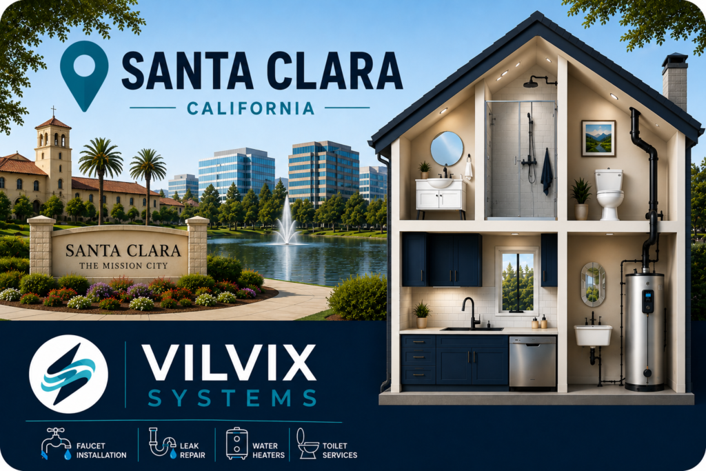 Plumbing services in Santa Clara, CA – VILVIX Systems city service area