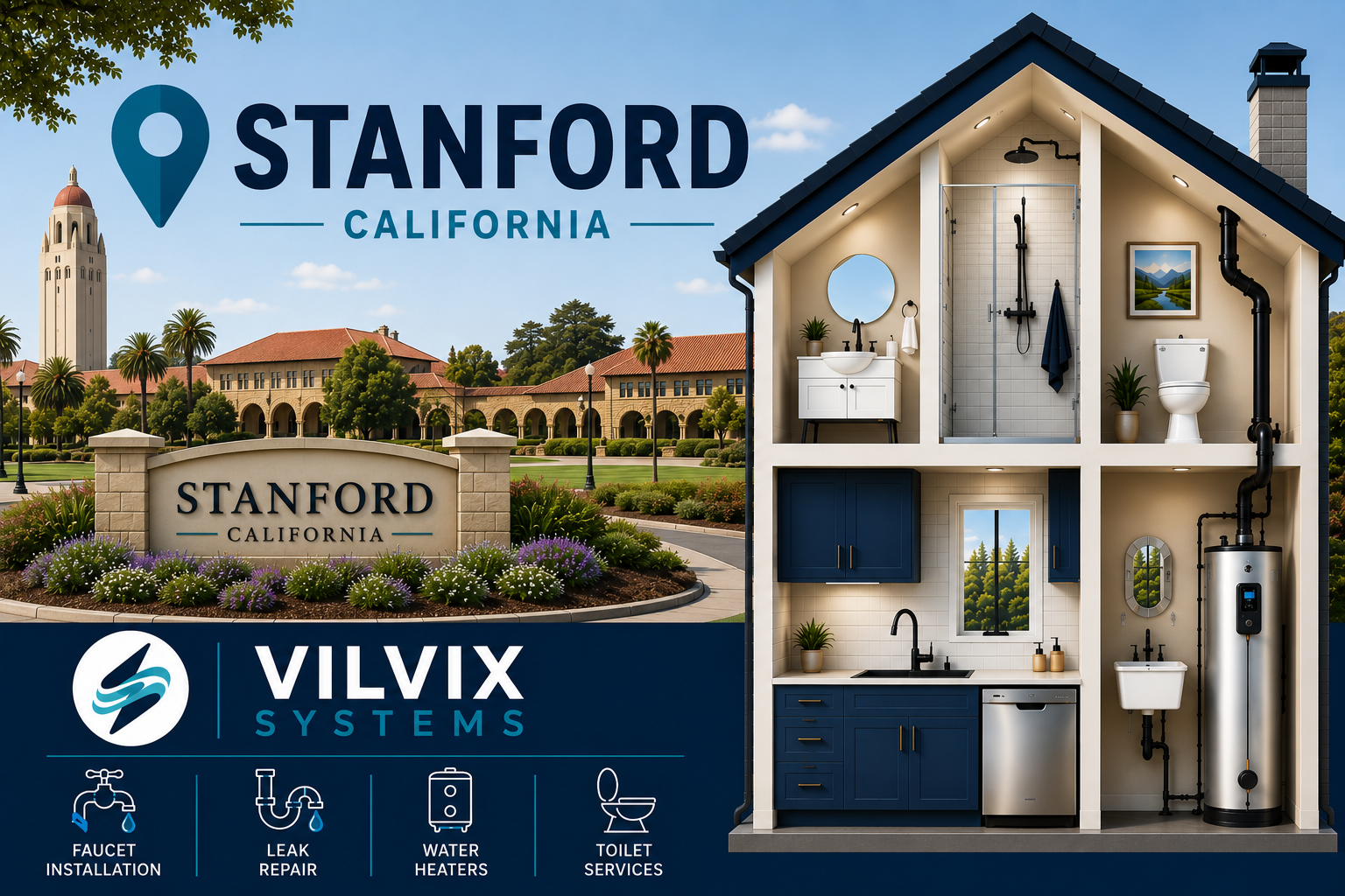 Plumbing Services in Stanford, CA by VILVIX Systems