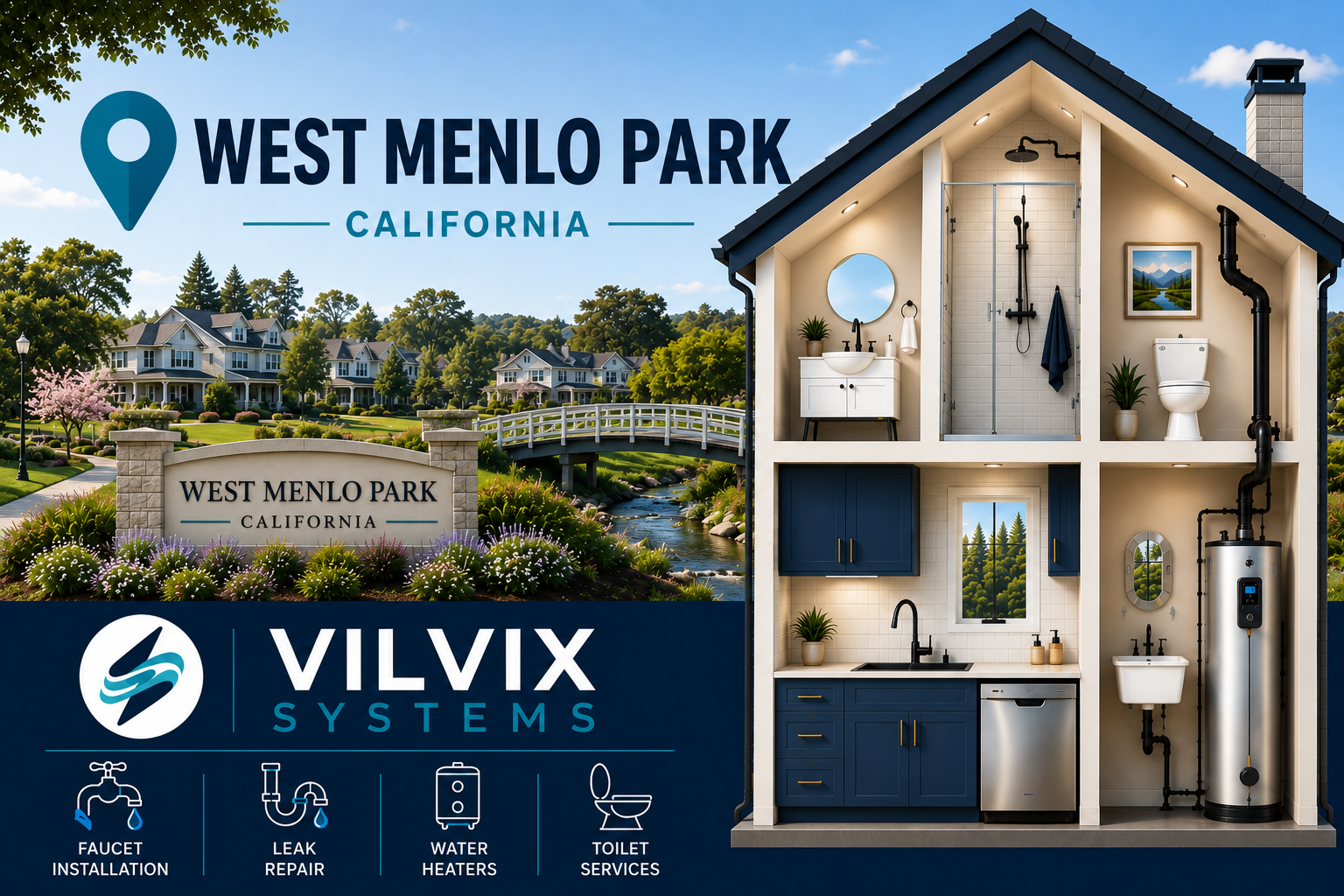 Plumbing Services in West Menlo Park, CA by VILVIX Systems