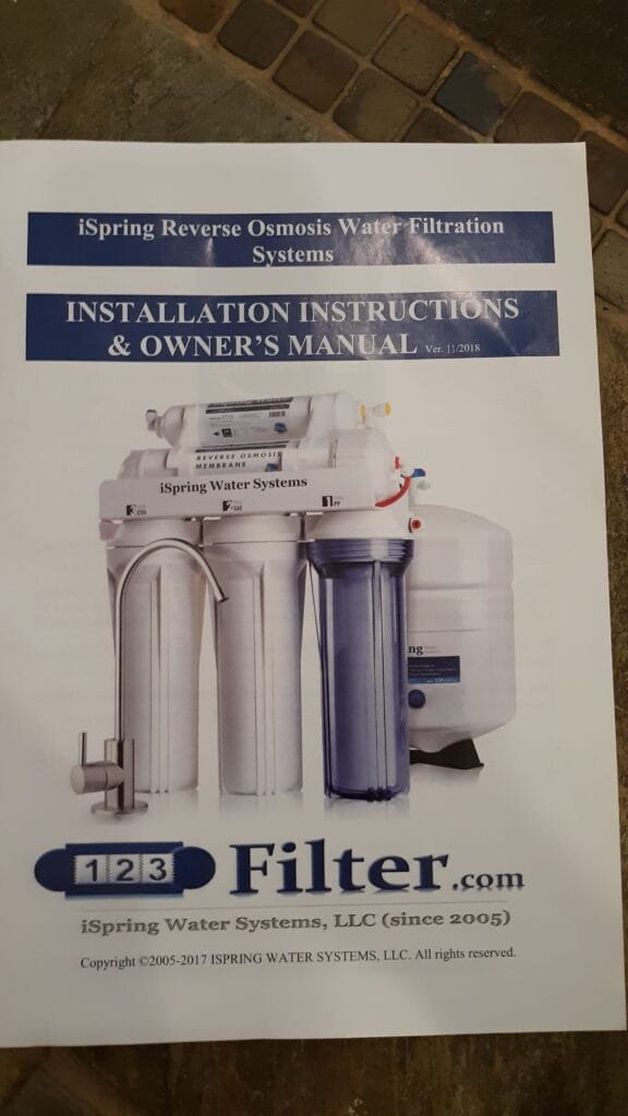 Reverse osmosis system installation and owner's manual