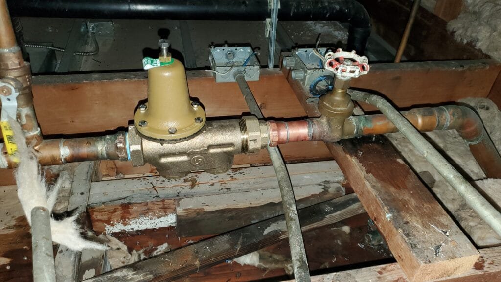 Existing residential pressure reducing valve installation