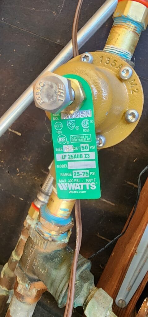 Residential pressure reducing valve close-up