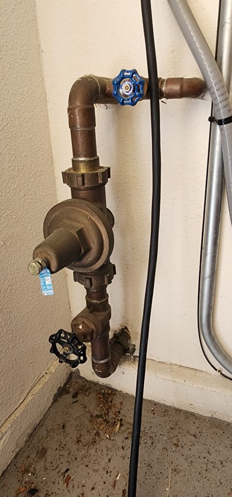 Water pressure regulator on residential main line